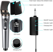 JYX Single UHF Wireless Microphone with Rechargeable Receiver