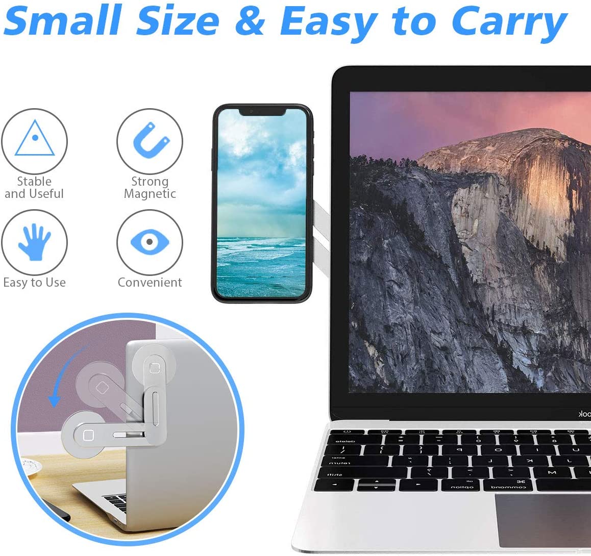 CloudValley Magnetic Laptop Phone Side Mount – 3 Colours