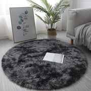 Rainbow Round Abstract Modern Soft Area Rug Grey