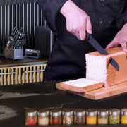 19-Piece Black Kitchen Knife Set with Oak Storage Block
