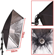 2x25W LED Continuous Lighting Kit 20"x28"/50x70cm Softbox Soft Box Photo Studio Set Light Bulbs Lamp 5500K Photography E27 Socket Softboxes AU Plug
