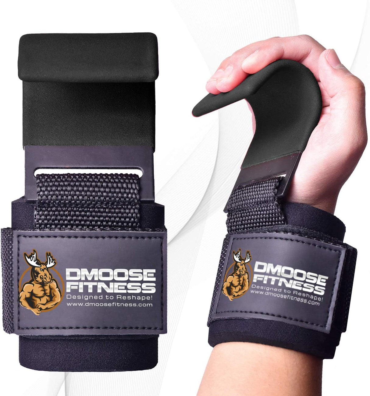 Weight Lifting Hooks Grip (Pair) - 8 mm Thick Padded Neoprene, Double Stitching, Non-Slip Resistant Coating – Secure Your Grip and Reach Your Goals with Premium Workout Hook Gloves.