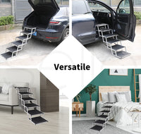 6-Step Folding Dog Access Stairs – 2 Heights, 90 kg Capacity