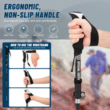 Trekking Poles 2 Pack Lightweight Telescopic Hiking Poles, Adjustable and Foldable Hiking Poles for Walking aid, Backpacking, Camping and Hiking