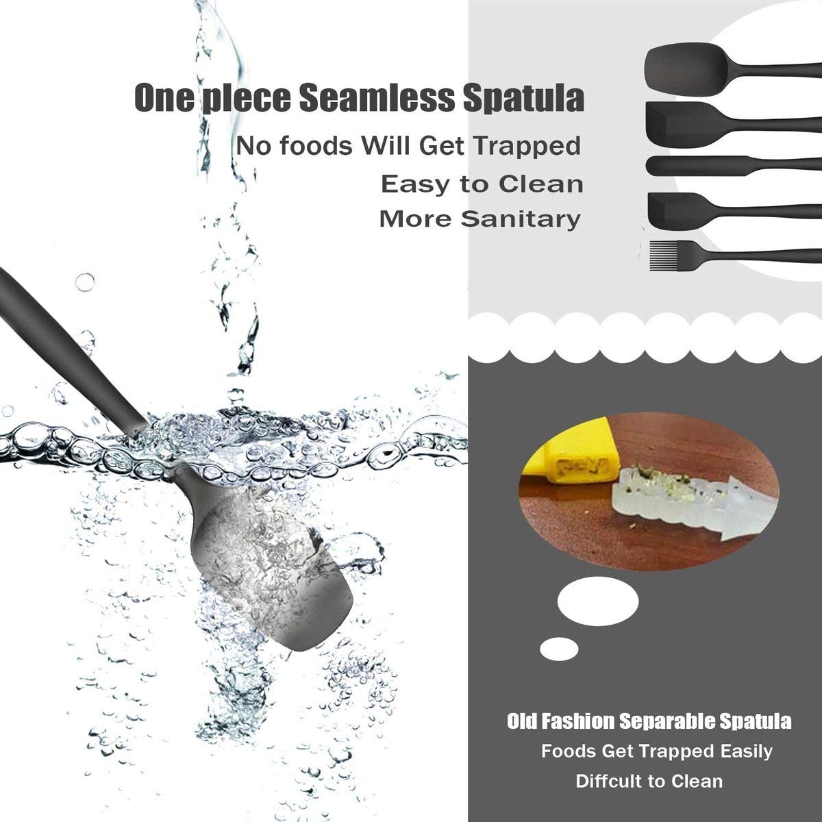 5 Pieces Silicone Spatula Set