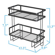 2-Tier Bathroom Over The Toilet Storage Shelf, Bathroom Storage Organizer with Toilet Paper Holder, Space Saver,Black