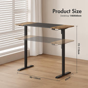 Electric Standing Desk,Ergonomic Sit Stand Desk Height Adjustable Motorised Computer Workstation 140cm Splice Desktop