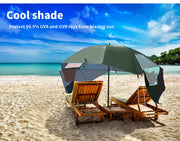 Beach Umbrella Outdoor Umbrellas Garden Sun Shade Shelter Patio 2.13M