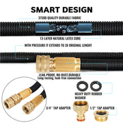 Expandable Garden Hose with 9-Function Zinc Nozzle