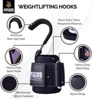 Weight Lifting Hooks Grip (Pair) - 8 mm Thick Padded Neoprene, Double Stitching, Non-Slip Resistant Coating – Secure Your Grip and Reach Your Goals with Premium Workout Hook Gloves.