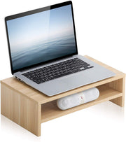 FITUEYES Beige 2-Tier Monitor Riser – 42.5cm
