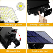 106-LED Solar Motion Wall Light with Separate Panel