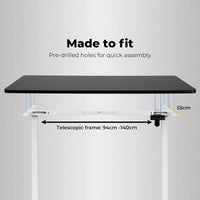 Electric Standing Desk, 120 X 60cm Height Adjustable Sit Stand Desk, 4 Height Memory Home Office Desk, Whole Piece Computer Workstations with Telescopic Frame (Black Top + White Frame)