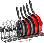 30.5–58.4 cm Expandable Pan & Lid Organiser with 10 Dividers