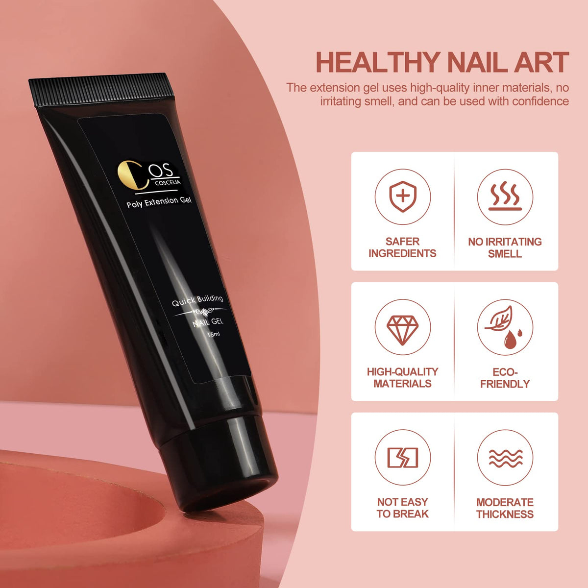 Poly Nail Gel with Lamp Kit,4 Colors Poly Extension Gel 36W LED U V Nail Dryer for Nail Builder Base Coat Top Coat Nail Slip Solution and Manicure Tools for Nail Design