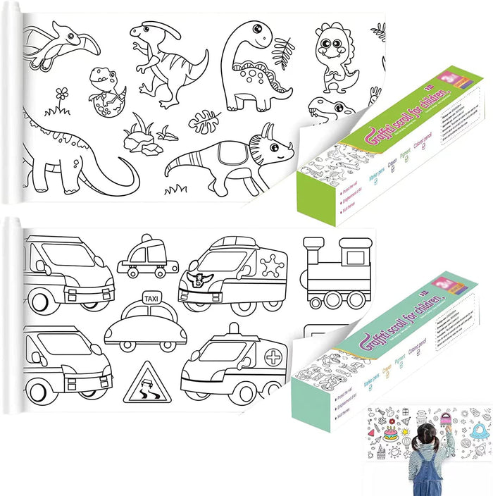 2-Pack Kids’ Colouring Paper Rolls – 300 × 30cm