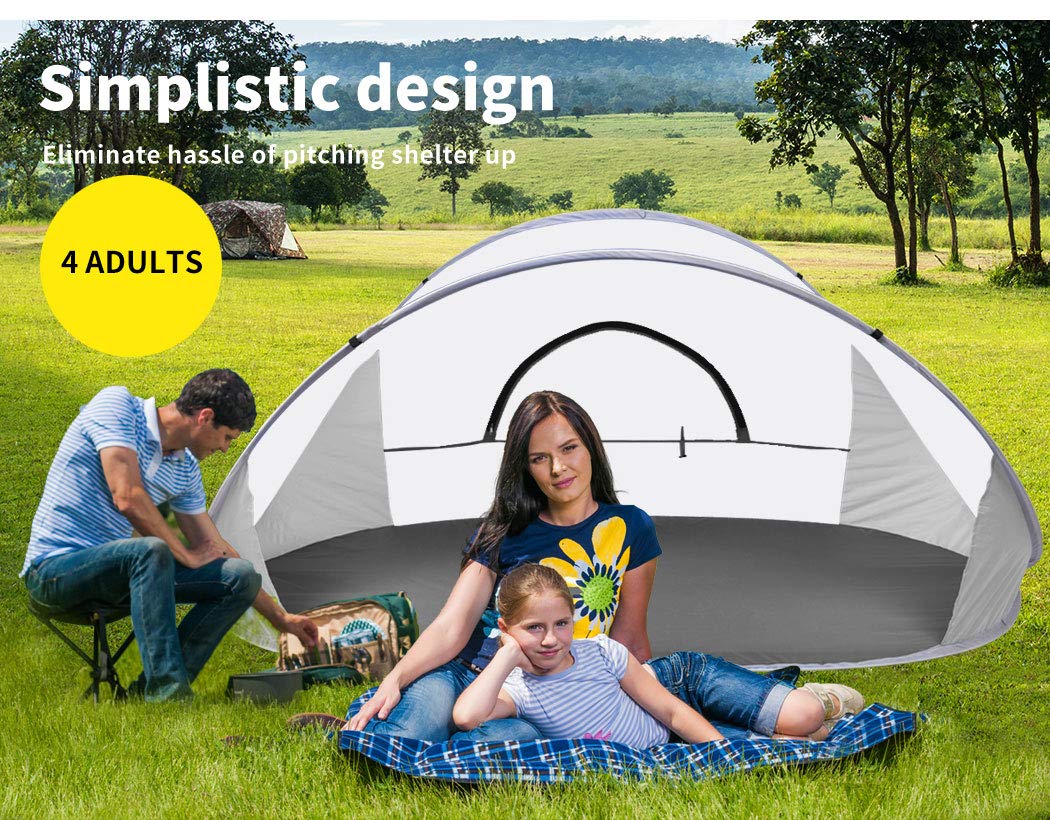4-Person Pop-Up Beach & Camping Shelter with Carry Bag