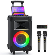 JYX 10-Inch Karaoke Party Speaker with 2 Wireless Microphones