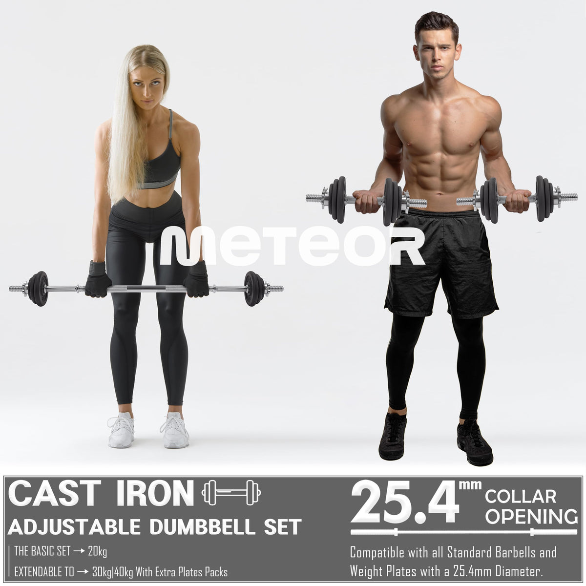 20 kg Adjustable Dumbbell-to-Barbell Weight Set