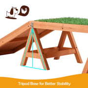 Fir-Wood Dog Agility Arch Bridge with Artificial Grass – 70 kg