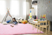 150 × 245 cm Pink Plush Shag Area Rug