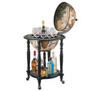 Antique-Style Globe Drinks Trolley with Bottle Storage