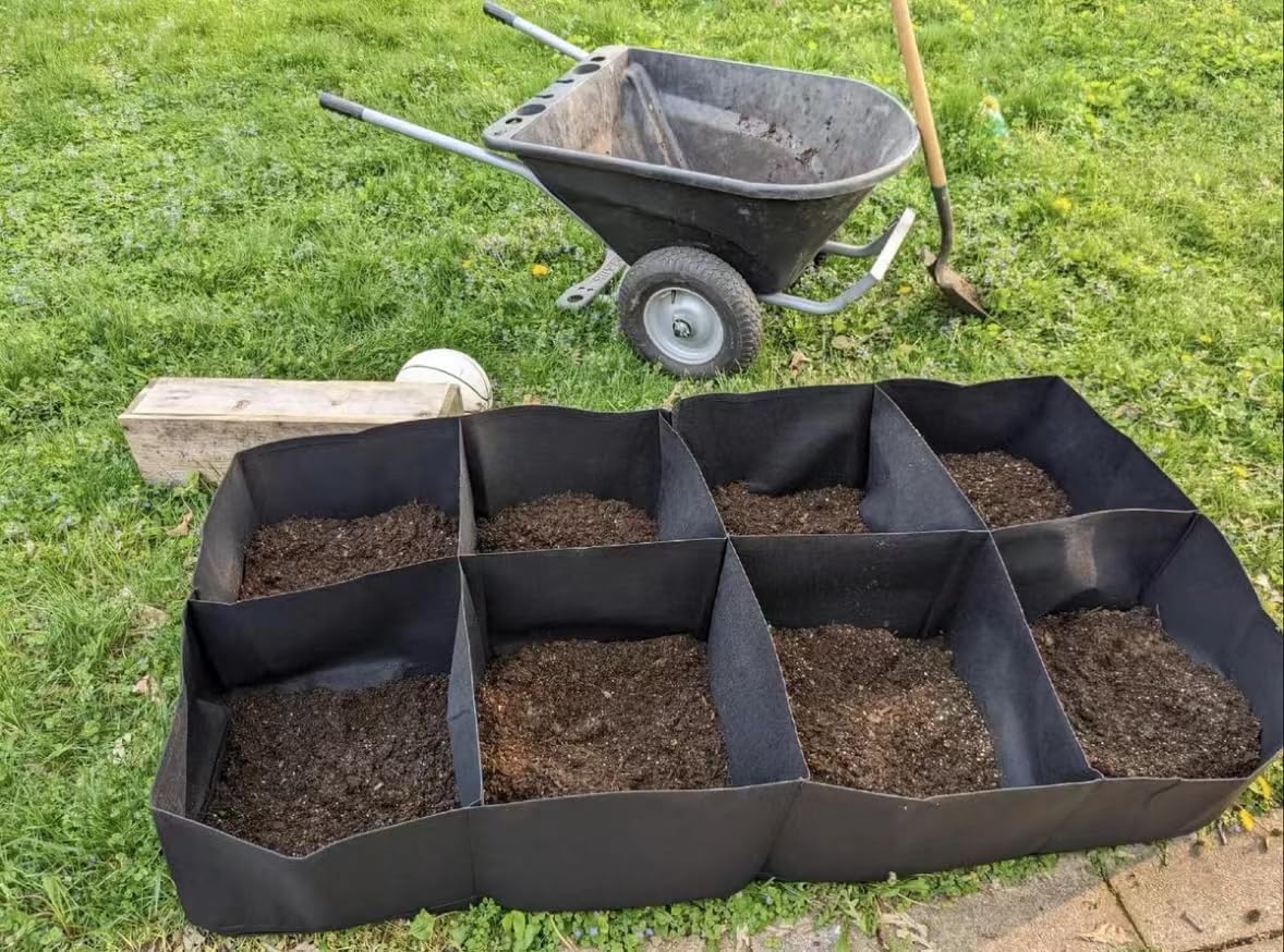 128-Gallon 8-Section Fabric Raised Garden Bed