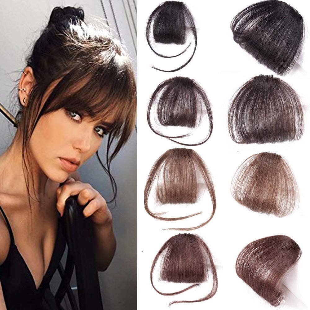 Dark-Brown Clip-In Fringe with Side Sections
