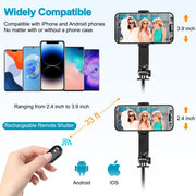 140 cm Quadruped Selfie Stick Tripod with Rechargeable Remote