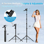 APEXEL 178 cm Phone & Camera Tripod with Remote