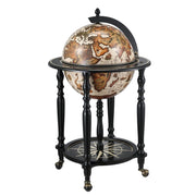 Antique-Style Globe Drinks Trolley with Bottle Storage