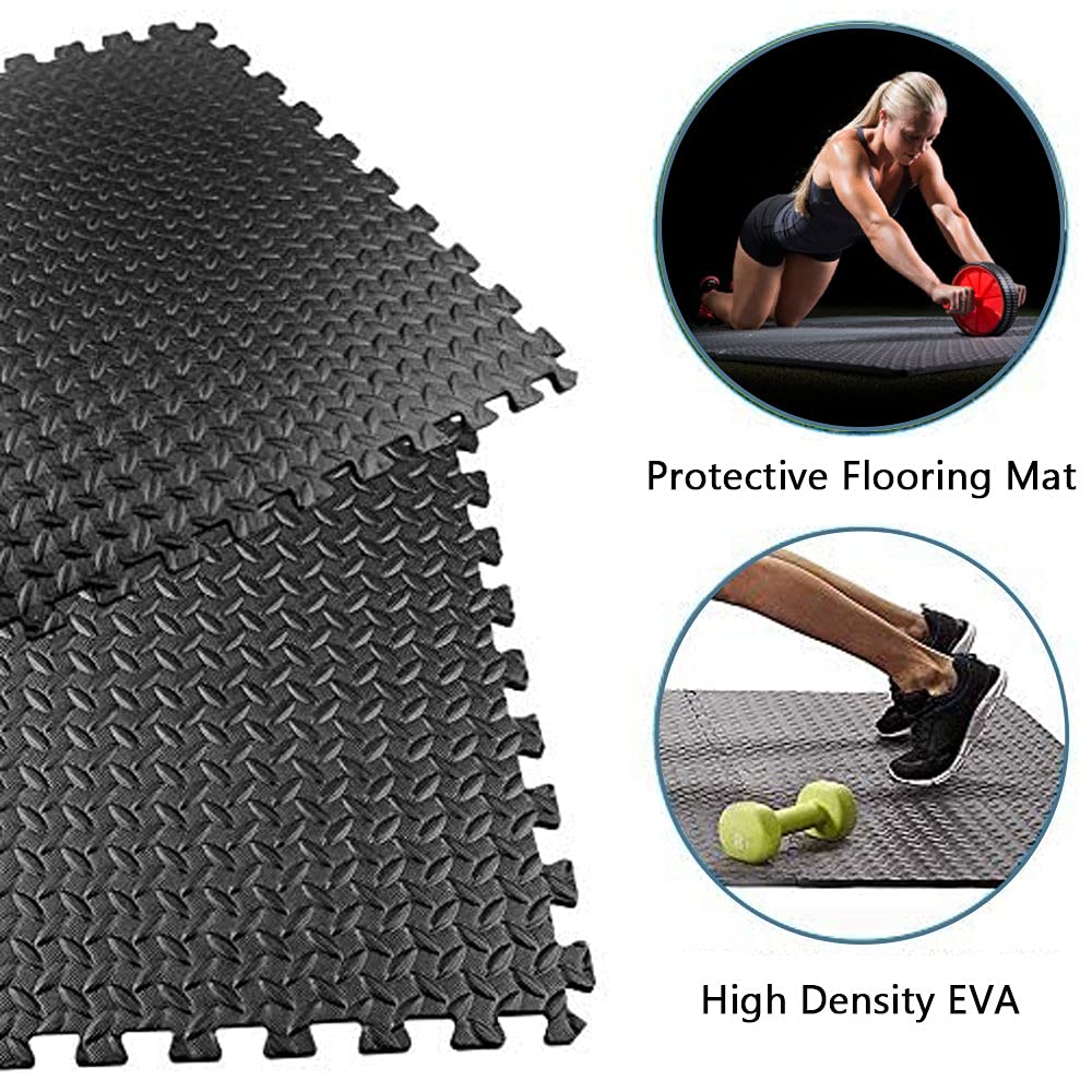 EVA Interlocking Exercise Mats – 6 Pack