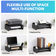 2-Tier Monitor Riser with Side Organiser – 45cm