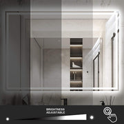 LED Mirror w Bluetooth Speaker 80cm, Anti-Fog, Smart Touch, Explosion-Proof Function, Waterproof Light, Rectangle