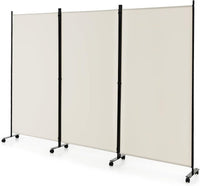 262 × 180 cm 3-Panel Rolling Room Divider – 4 Colours