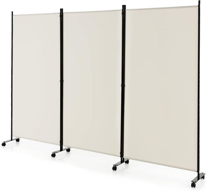 262 × 180 cm 3-Panel Rolling Room Divider – 4 Colours