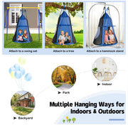 Kids Hanging Tent Tree Swing 2 IN 1 Outdoor Hammock Nest Pod Chair 100cm