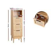 3-Drawer Rattan Storage Cabinet