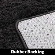 Black Area Rug for Bedroom,4'X6', Fluffy Shag Rug for Living Room, Furry Carpet for Kids Room, Shaggy Throw Rug for Nursery Room, Fuzzy Plush Rug, Black Carpet, Rectangle, Cute Room Decor for Baby