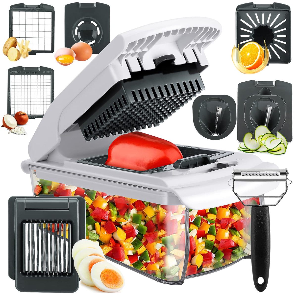 15-in-1 Vegetable Chopper & Slicer Set with 7 Blades