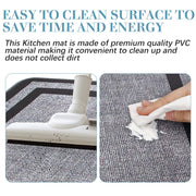 2-Piece Black & Grey Cushioned Kitchen Mat Set