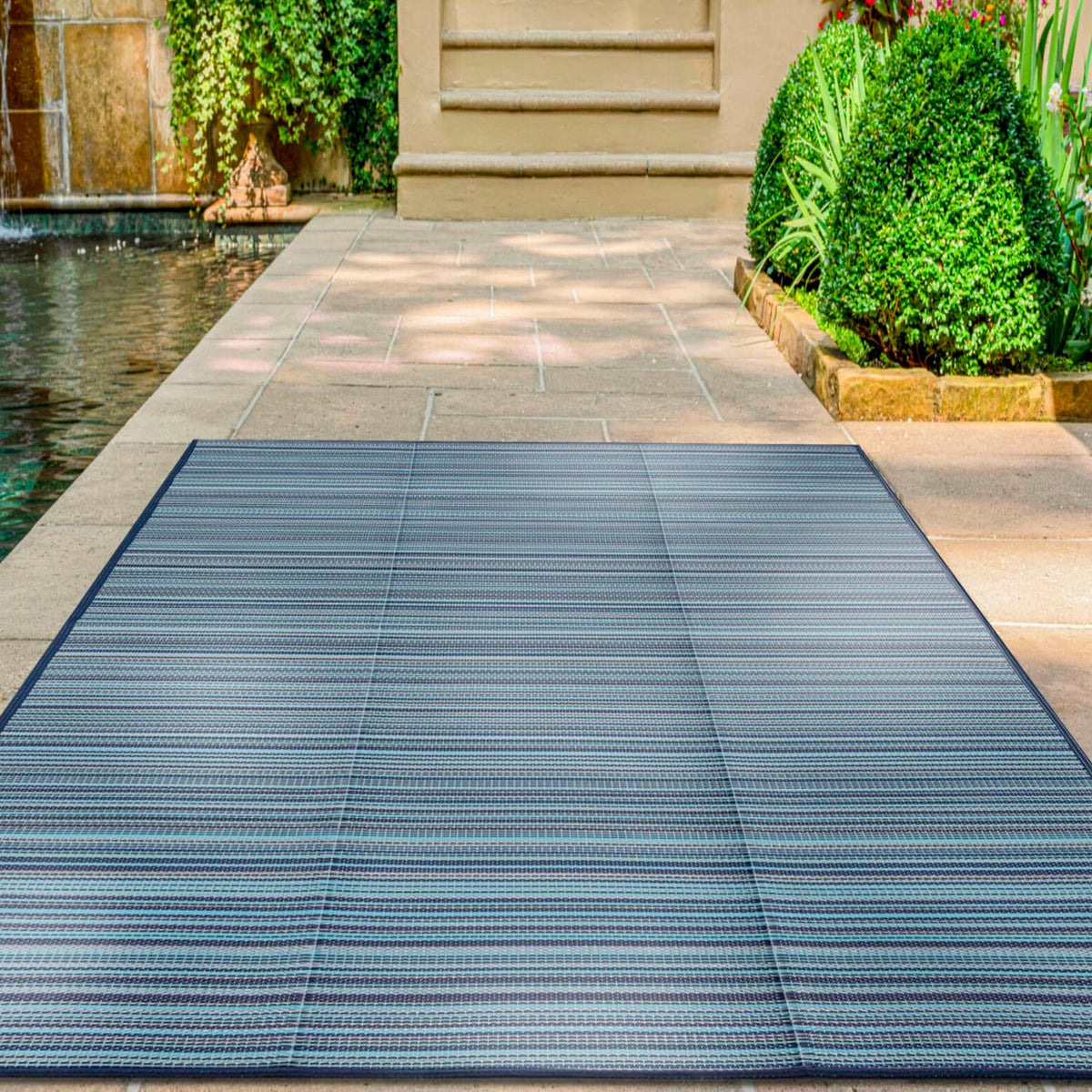 120 × 180 cm Navy Polypropylene Outdoor Rug