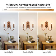 Wall Lights 2 Metal Wall Sconce Vintage French Country Wall Lamp E14 Bronze Suitable for Bedroom Bedside, Hallway, Fireplace, Aisle, Foyer, Living Room (2 Packs)
