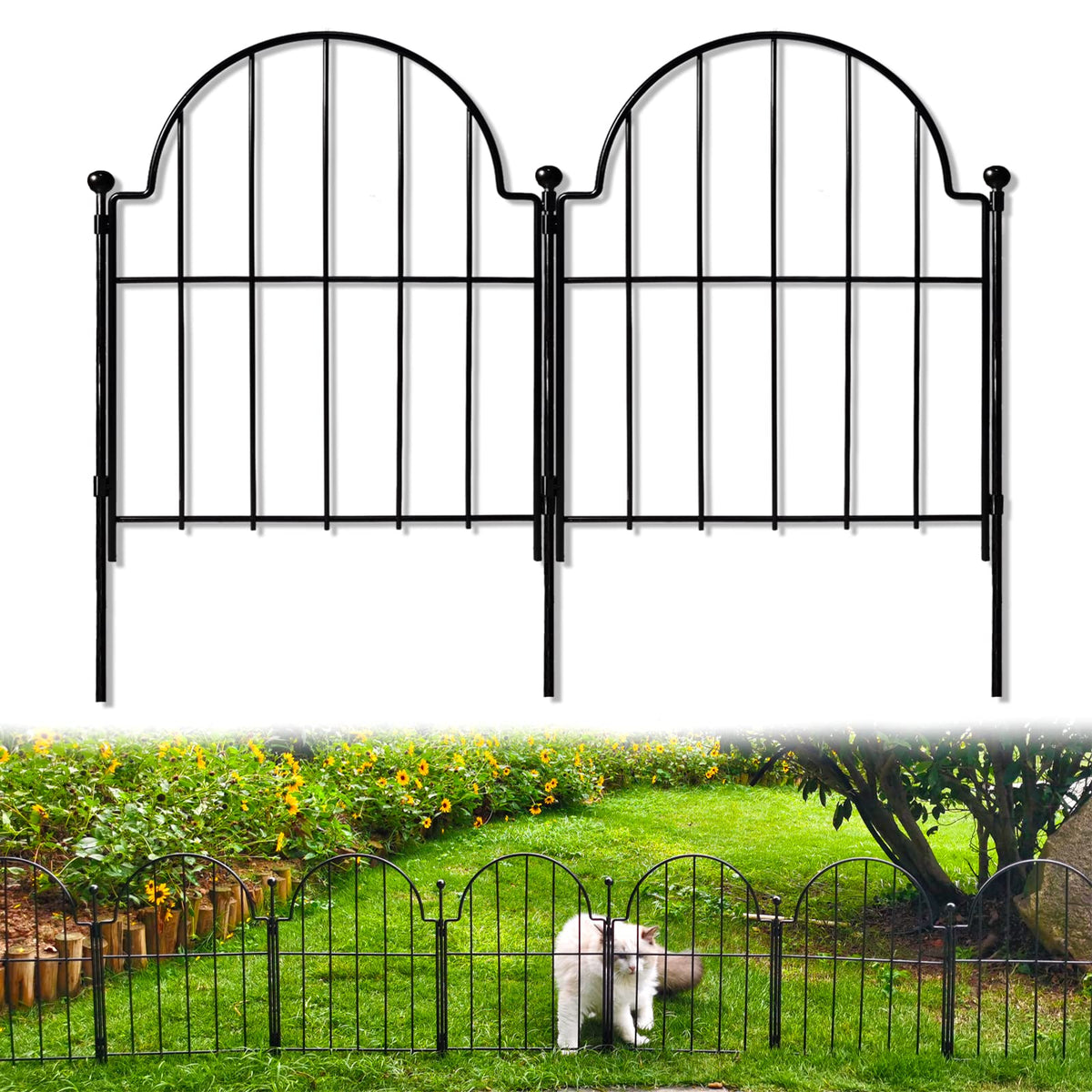 No-Dig Arched Metal Garden Fence – 10 Pack