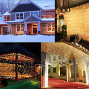 300-LED Warm-White USB Curtain Lights with Remote & Timer