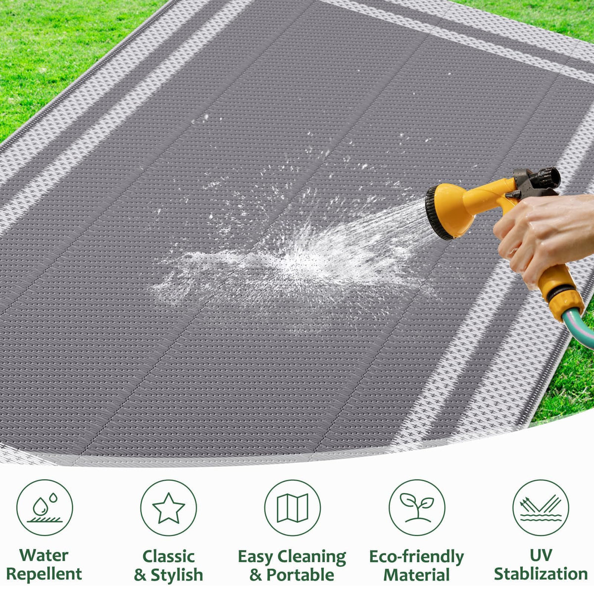150 × 245 cm Foldable Reversible Outdoor Rug
