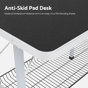 91 cm Foldable Pet Grooming Table with Dual-Post Arm & Basket