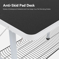 91 cm Foldable Pet Grooming Table with Dual-Post Arm & Basket
