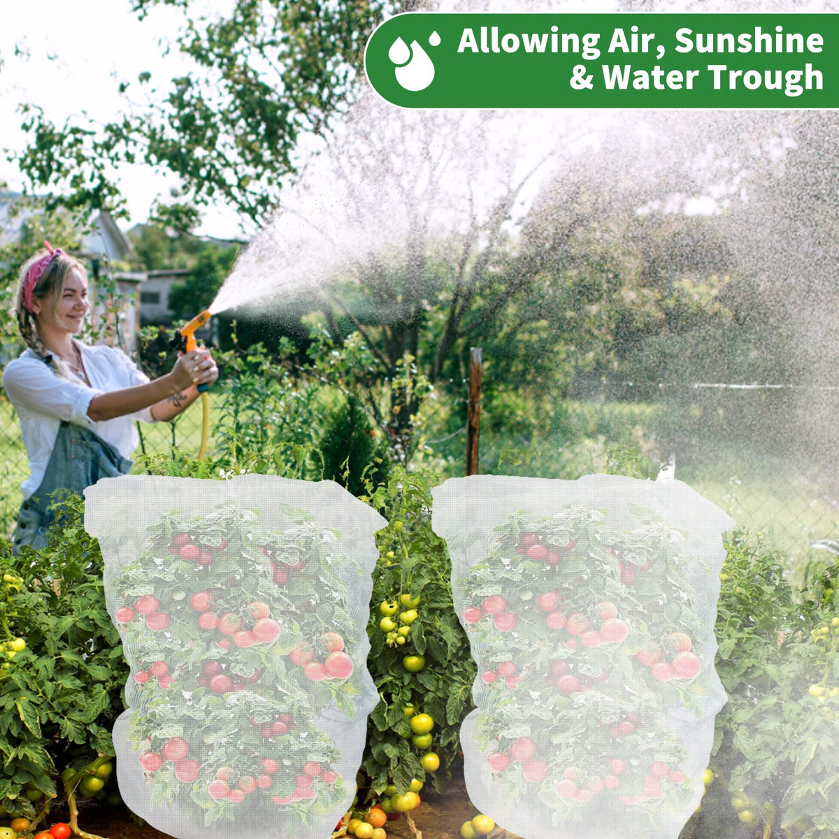 4-Pack Drawstring Fruit & Plant Protection Mesh Bags – 3.5 × 2.3 ft