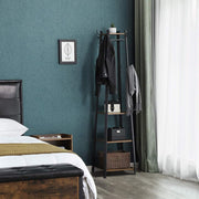 unho Industrial Coat Station with Rail, 4 Shelves & 8 Hooks